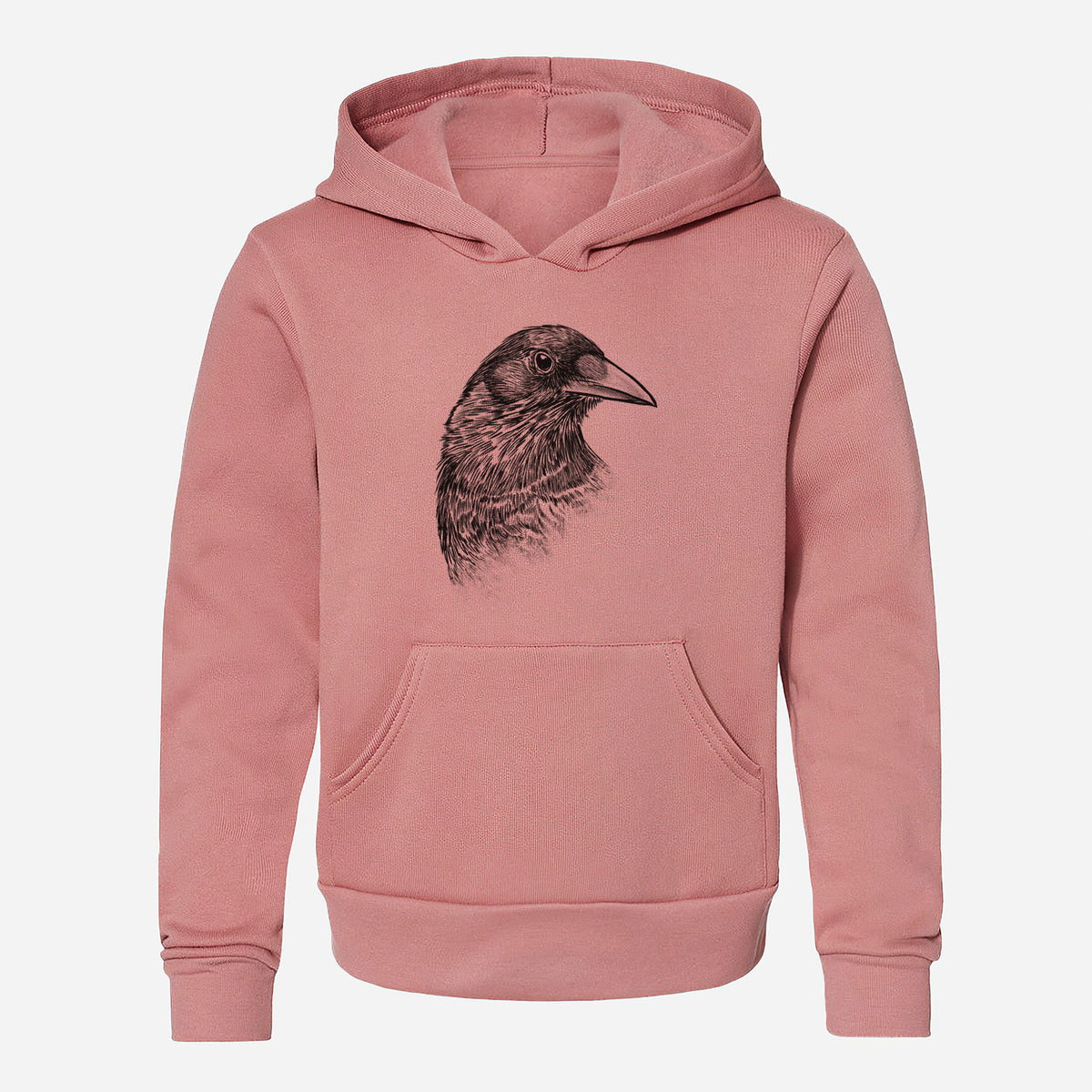 American Crow Bust - Corvus brachyrhynchos - Youth Hoodie Sweatshirt