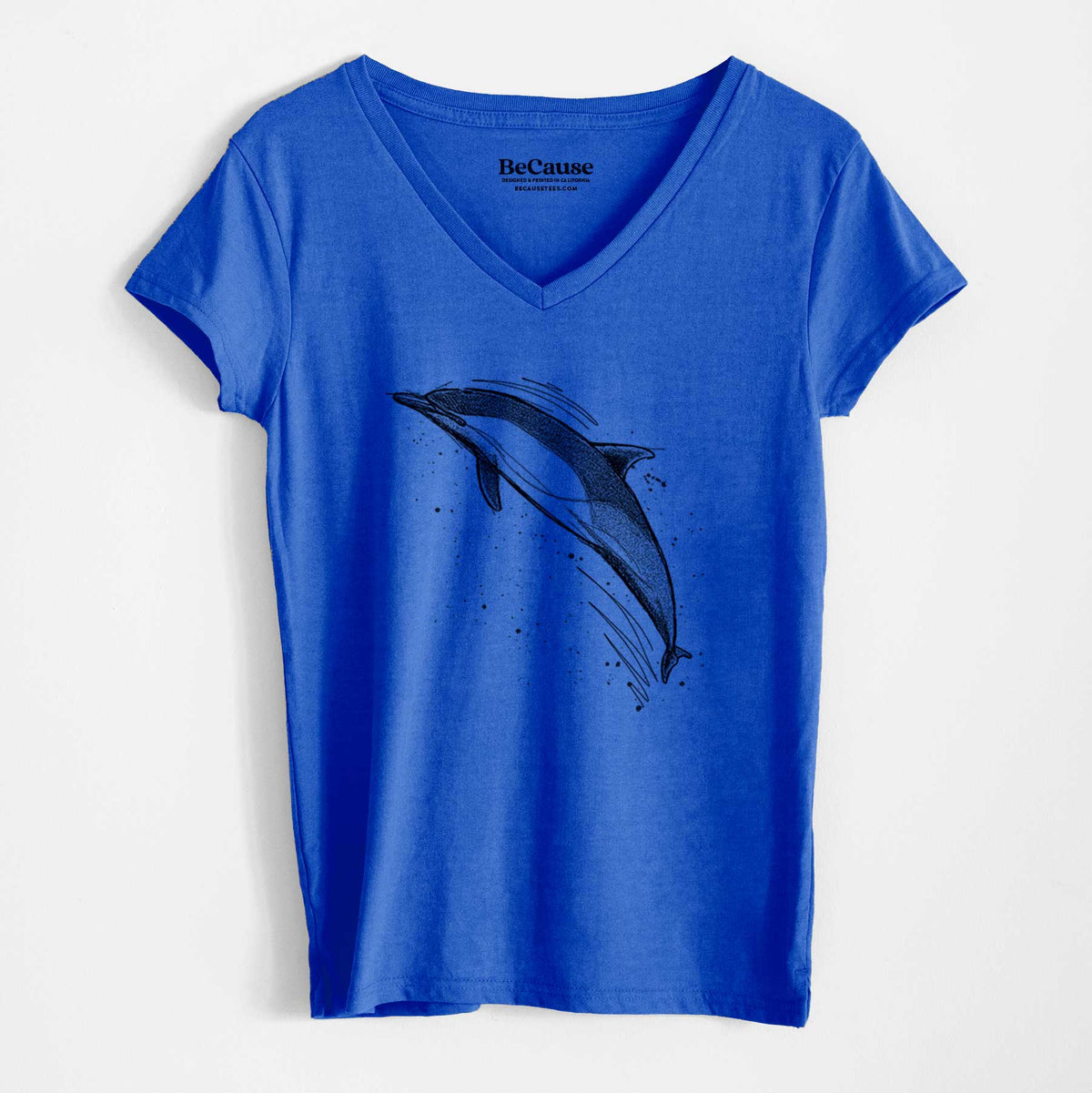 Short-Beaked Common Dolphin - Delphinus delphis - Women&#39;s 100% Recycled V-neck