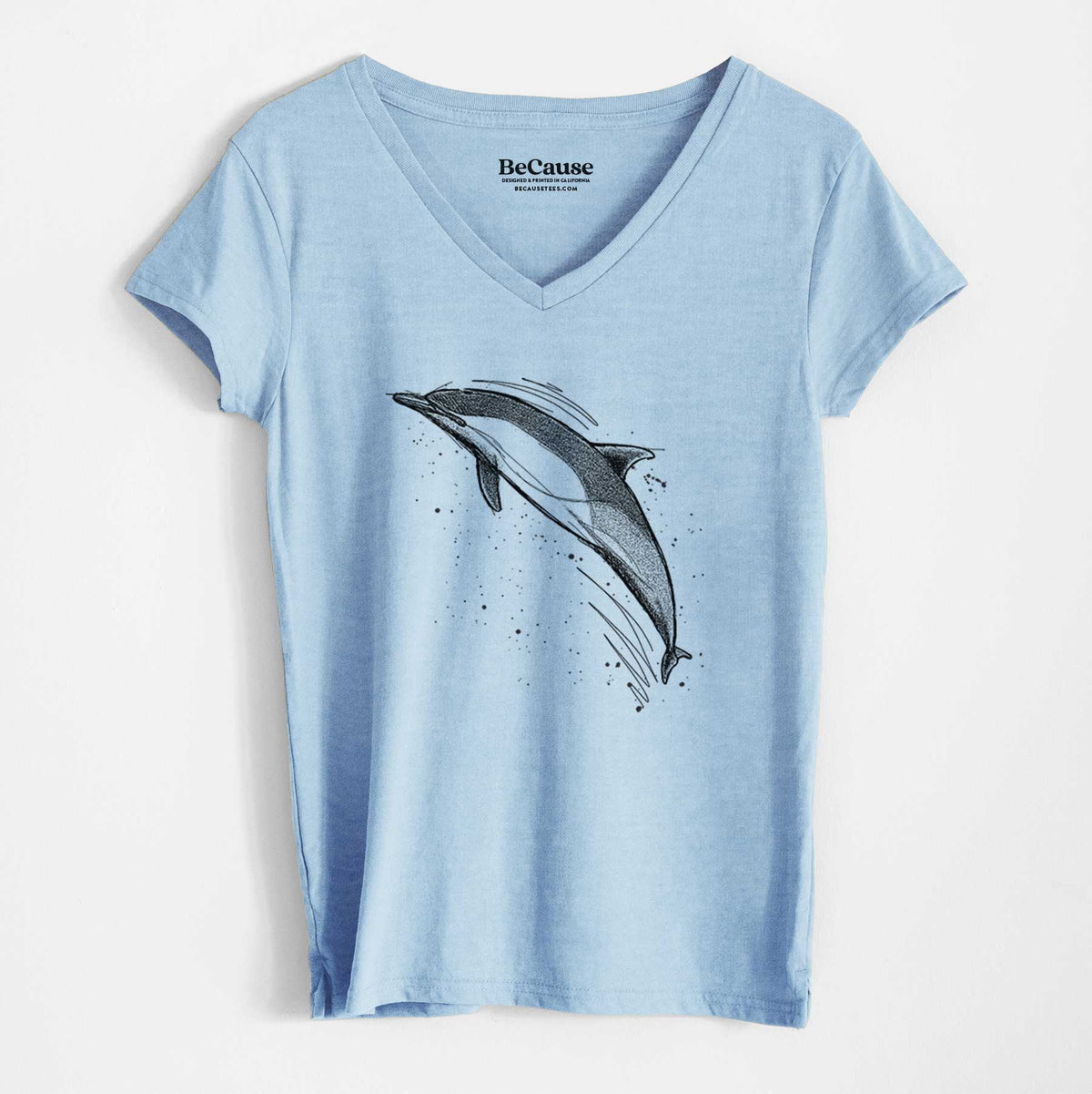 Short-Beaked Common Dolphin - Delphinus delphis - Women&#39;s 100% Recycled V-neck