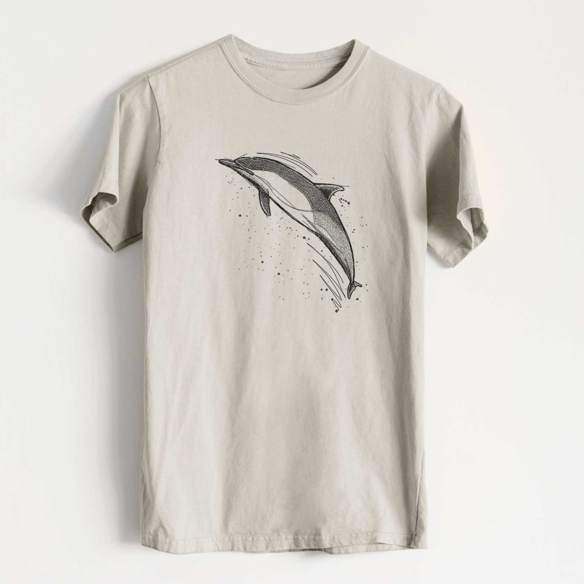 Short-Beaked Common Dolphin - Delphinus delphis - Heavyweight Men&#39;s 100% Organic Cotton Tee