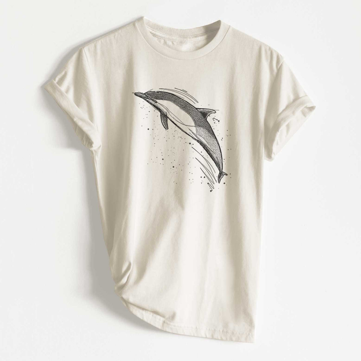 Short-Beaked Common Dolphin - Delphinus delphis - Unisex Recycled Eco Tee  - CLOSEOUT - FINAL SALE
