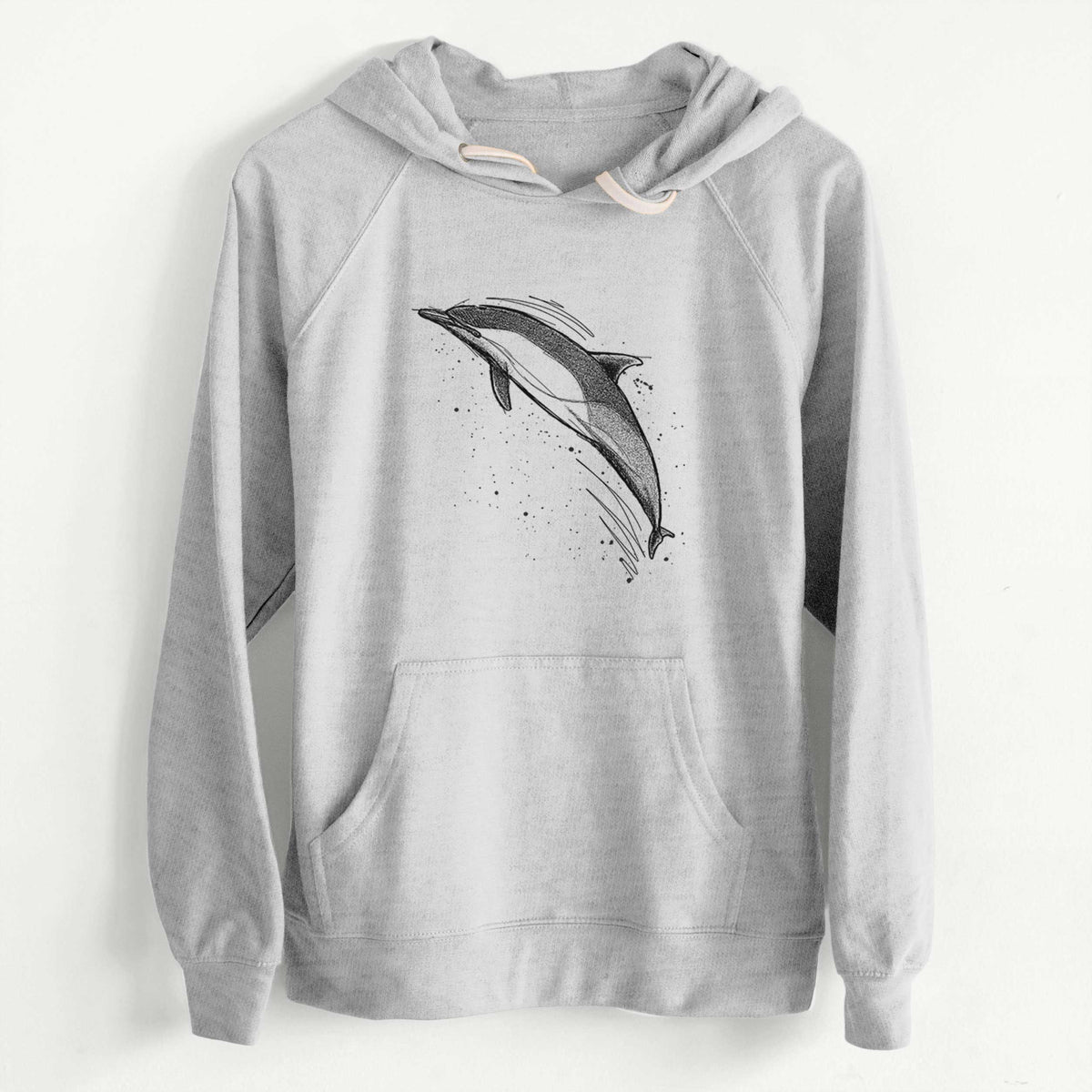 Short-Beaked Common Dolphin - Delphinus delphis  - Slim Fit Loopback Terry Hoodie