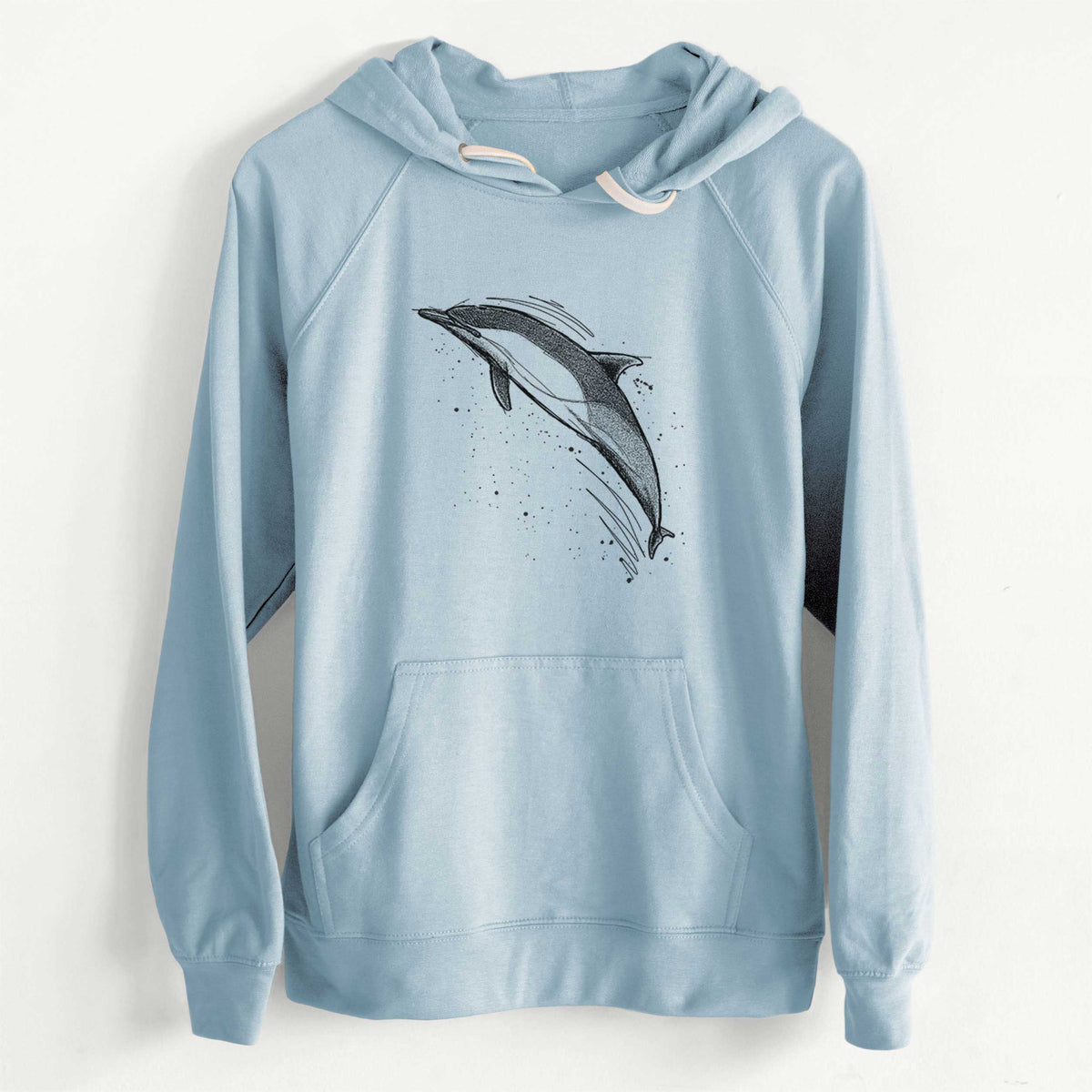 Short-Beaked Common Dolphin - Delphinus delphis  - Slim Fit Loopback Terry Hoodie