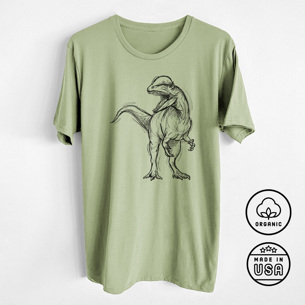 Dilophosaurus Wetherilli - Unisex Crewneck - Made in USA - 100% Organic Cotton