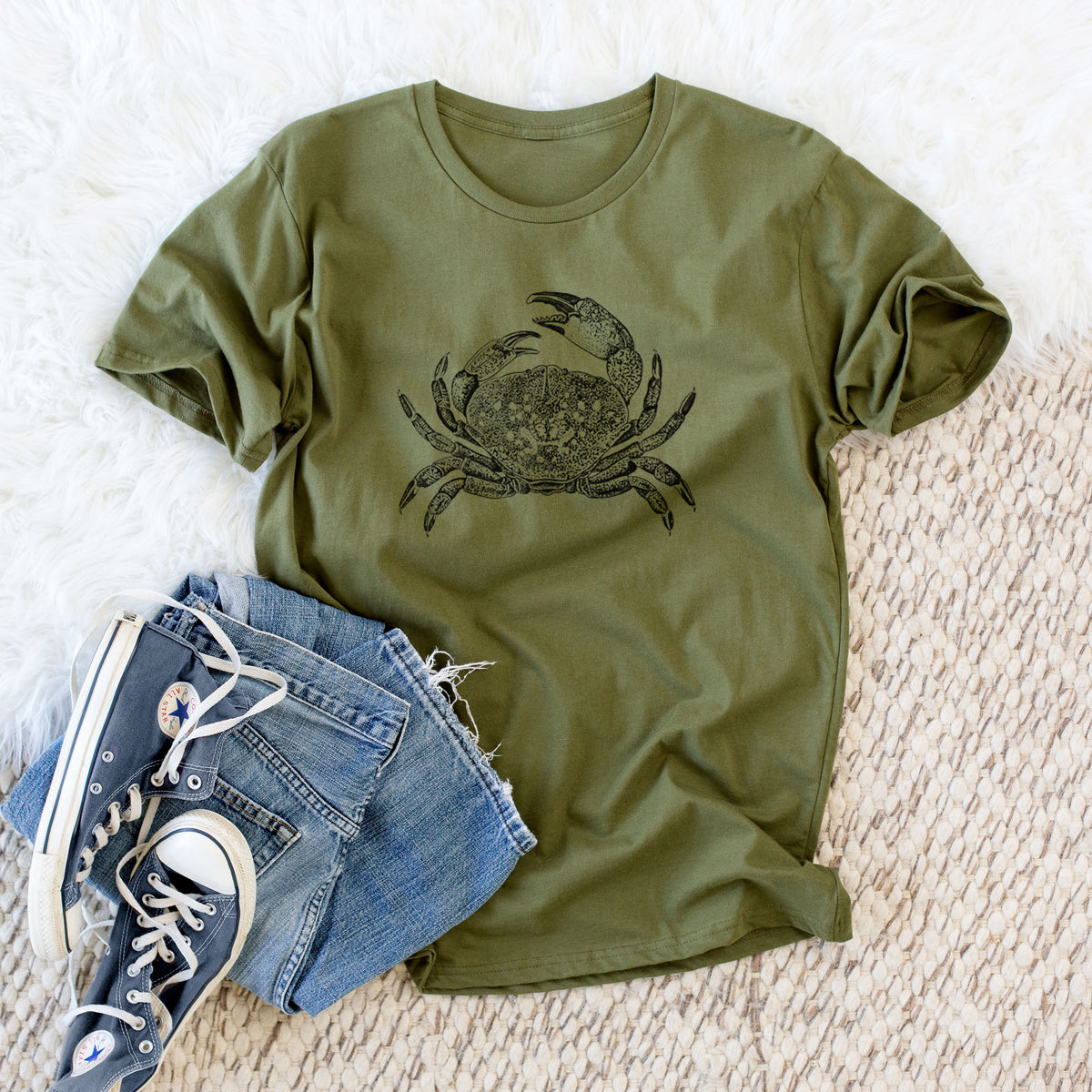 Dungeness Crab - Unisex Crewneck - Made in USA - 100% Organic Cotton