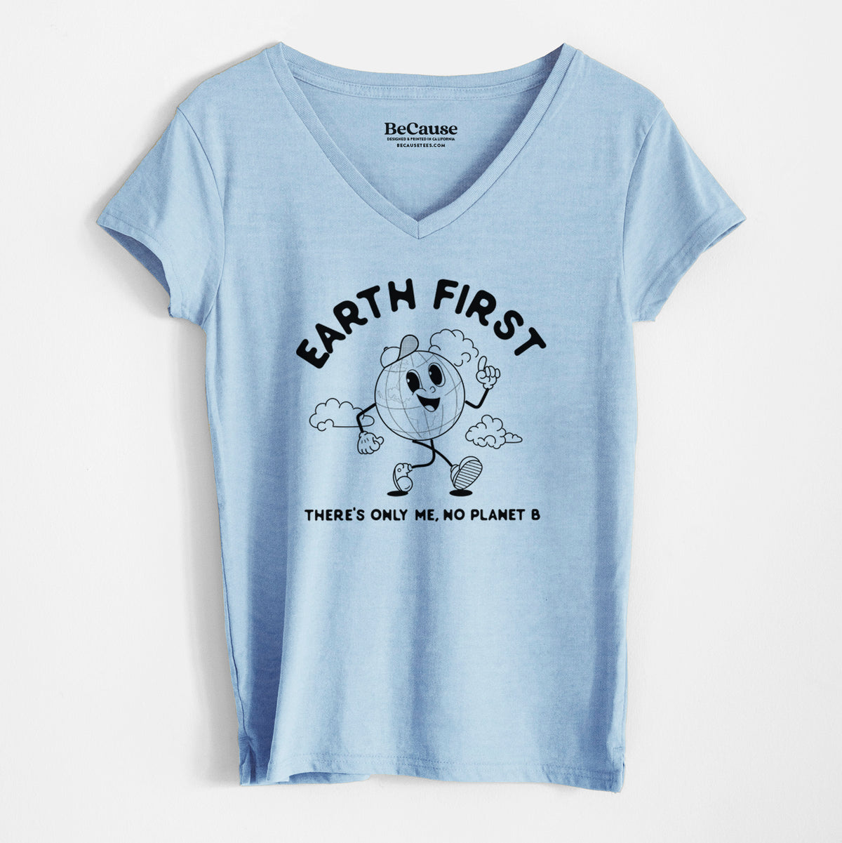 Earth First - There&#39;s Only Me, No Planet B - Women&#39;s 100% Recycled V-neck