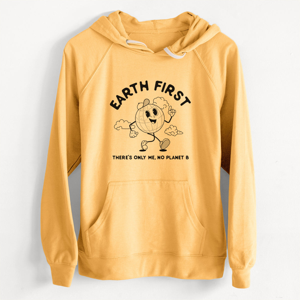 Earth First - There&#39;s Only Me, No Planet B  - Slim Fit Loopback Terry Hoodie