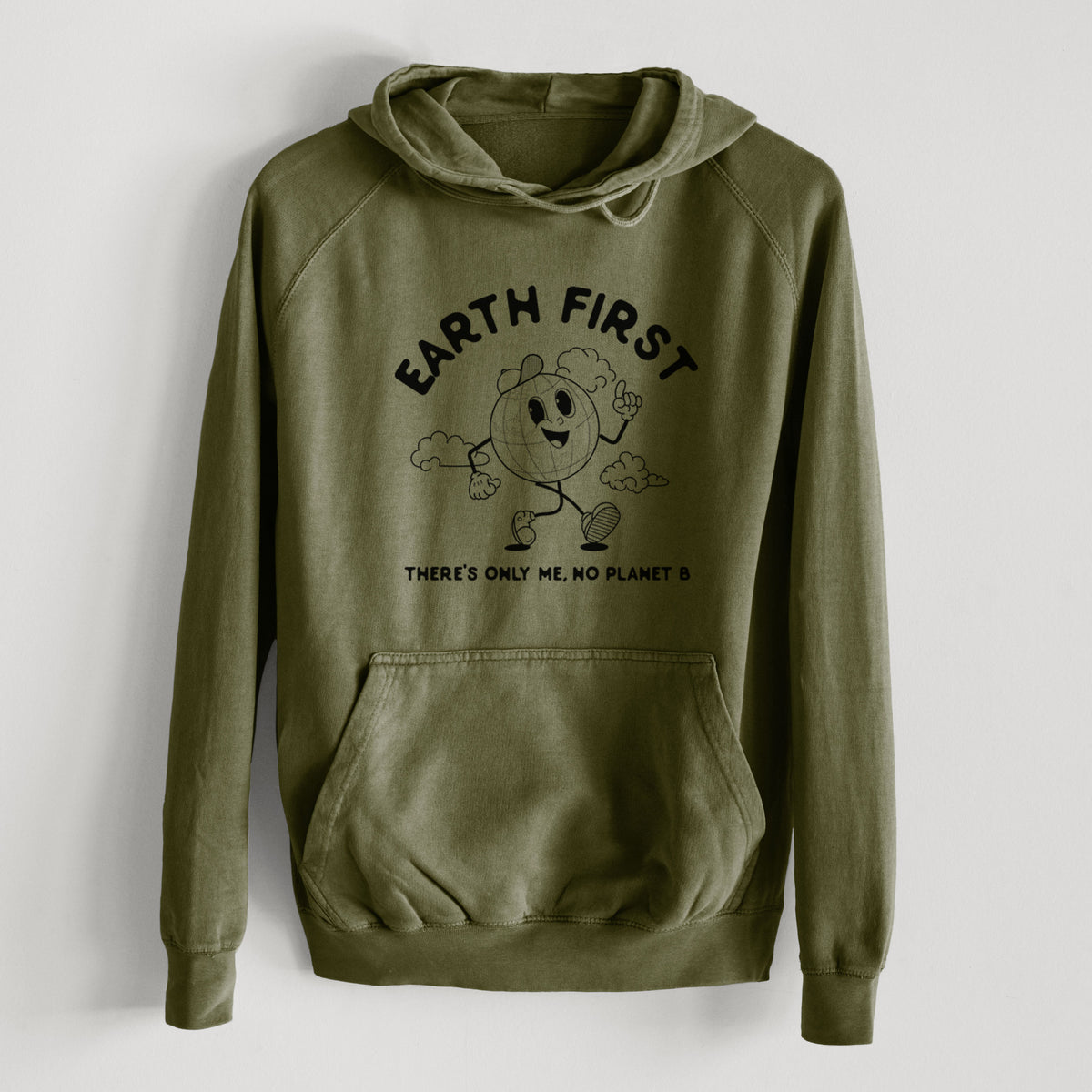 Earth First - There&#39;s Only Me, No Planet B  - Mid-Weight Unisex Vintage 100% Cotton Hoodie