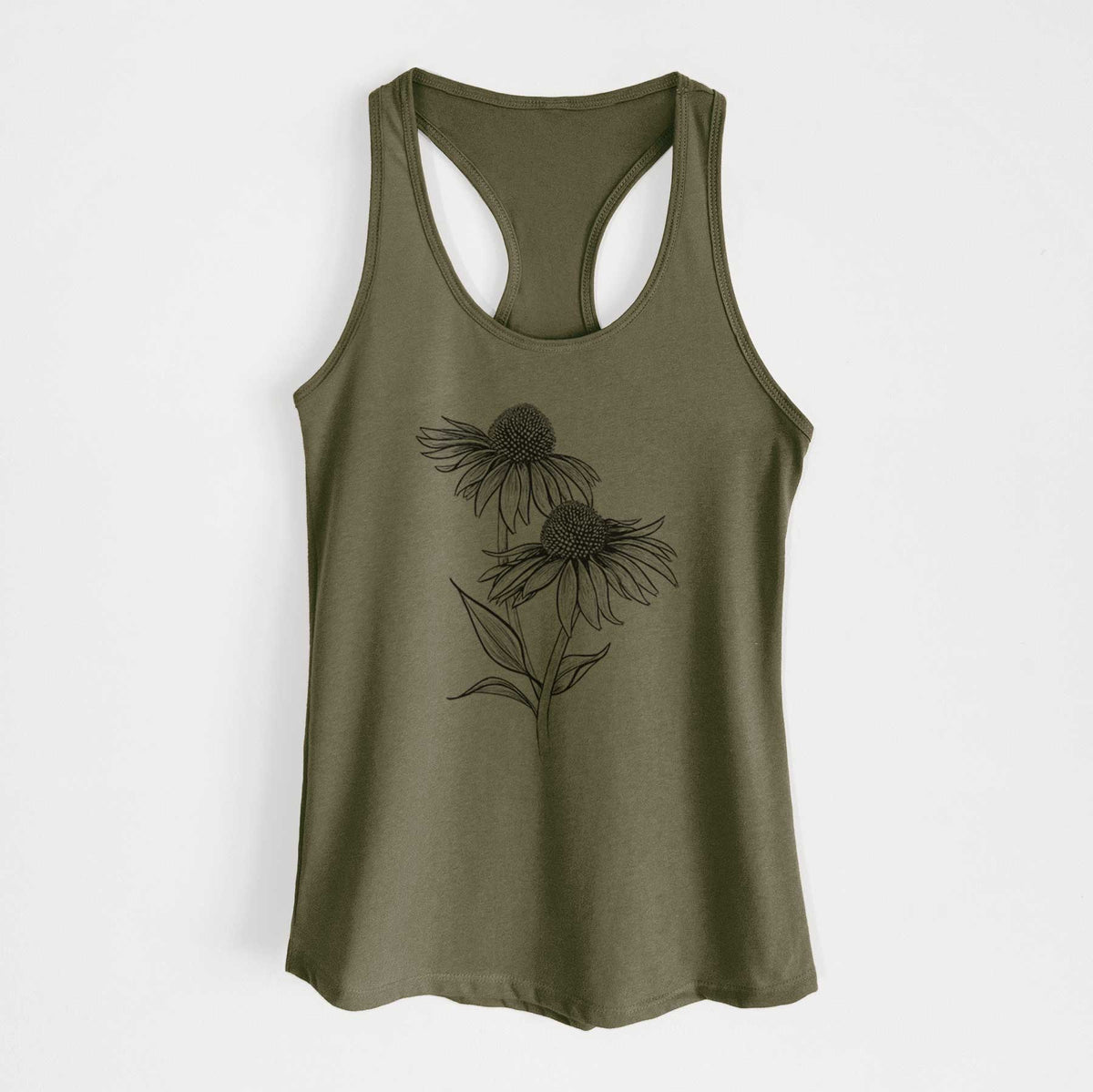 Coneflower - Echinacea purpurea - Women&#39;s Racerback Tanktop