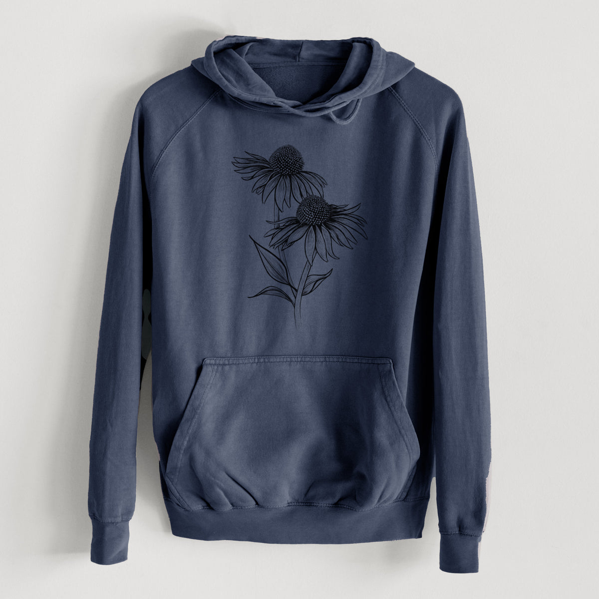 Coneflower - Echinacea purpurea  - Mid-Weight Unisex Vintage 100% Cotton Hoodie