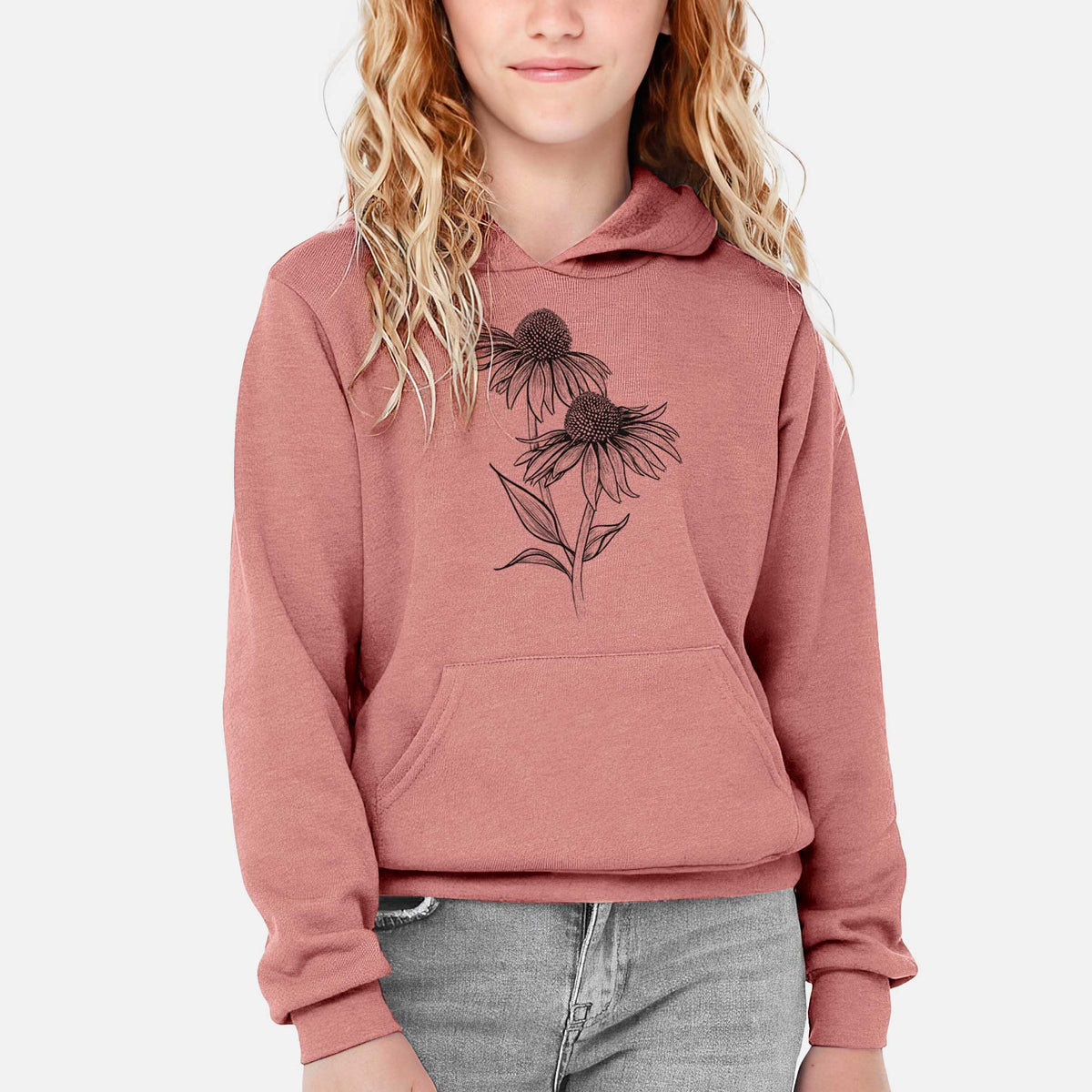 Coneflower - Echinacea purpurea - Youth Hoodie Sweatshirt