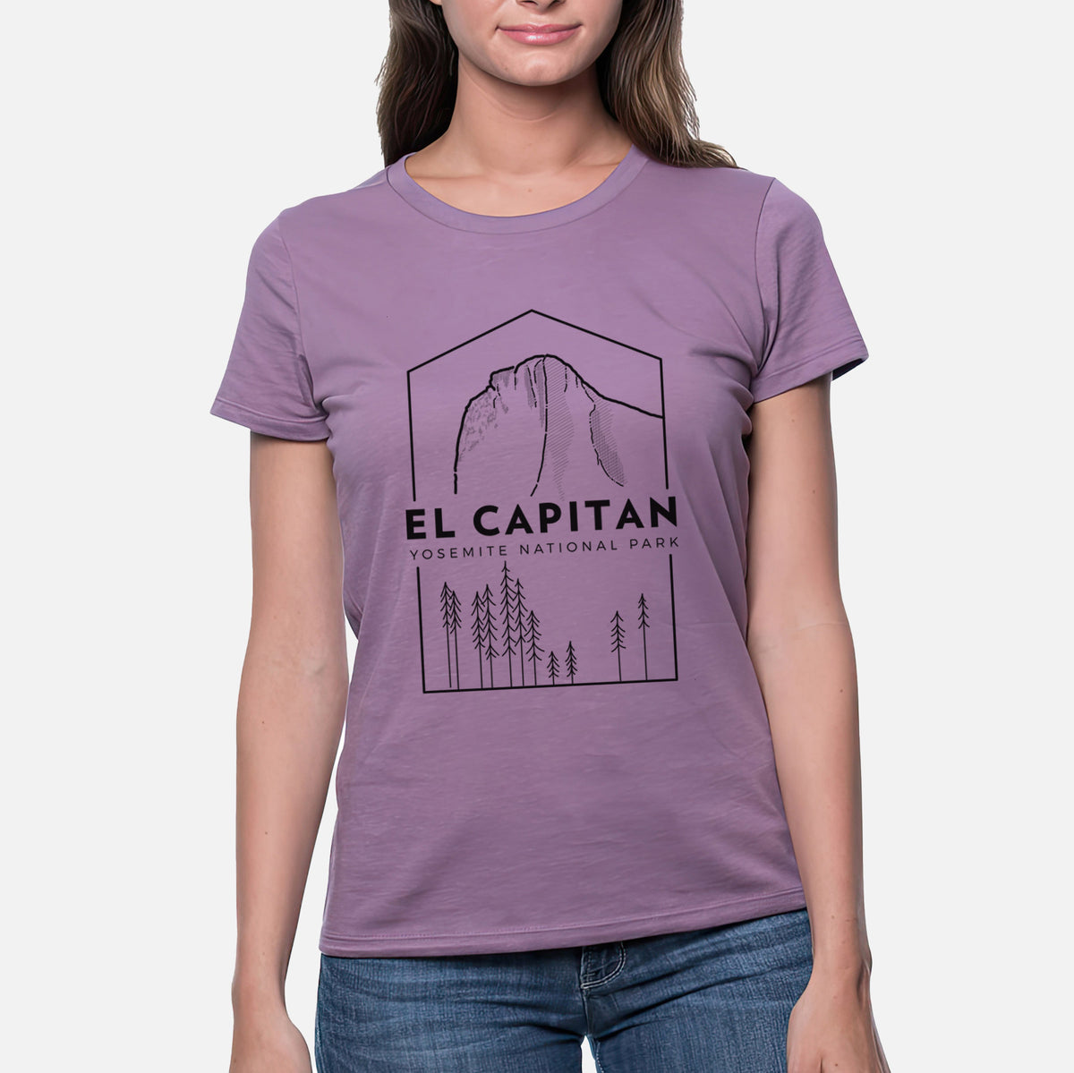 El Capitan - Yosemite National Park - Women&#39;s Crewneck - Made in USA - 100% Organic Cotton