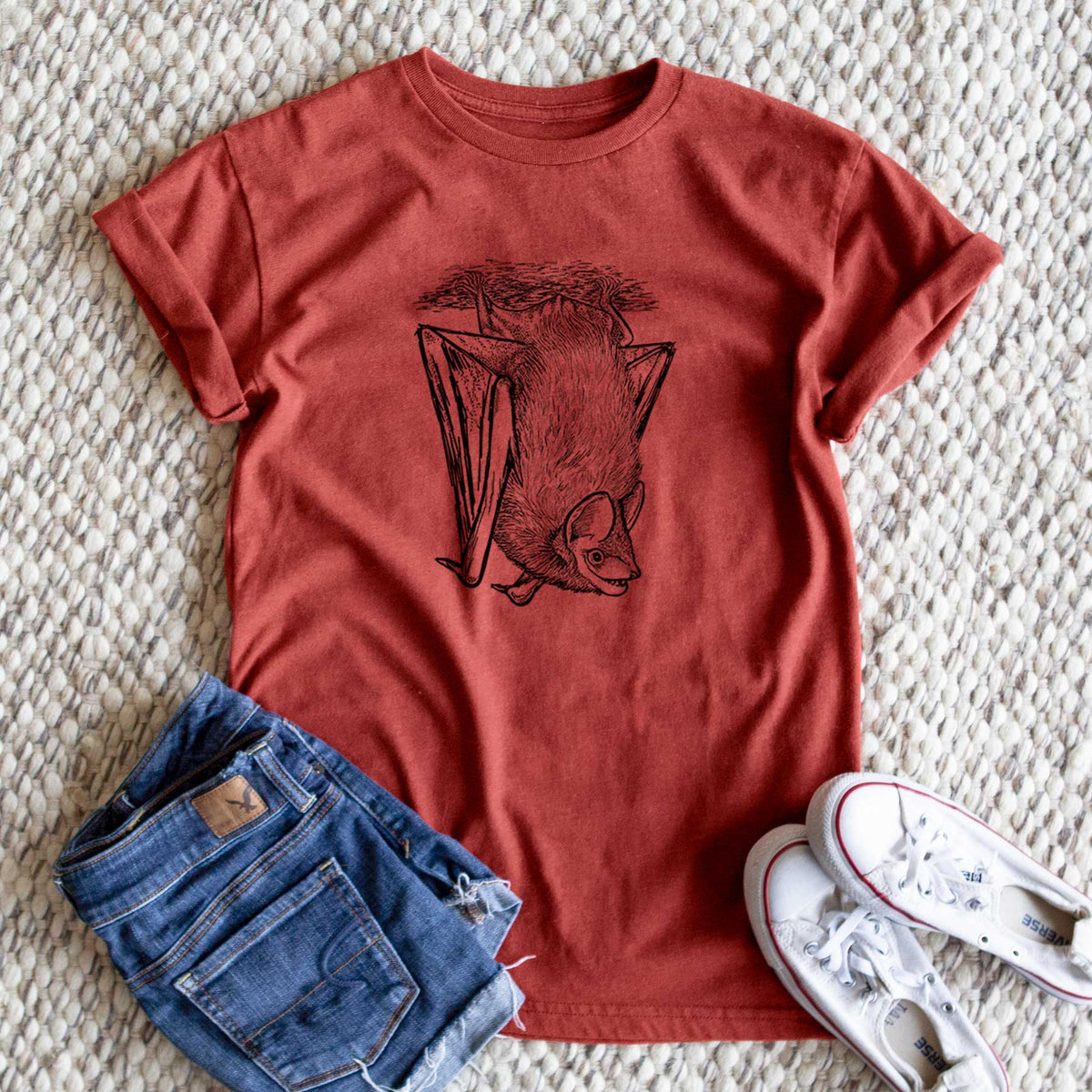 Eptesicus fuscus - Big Brown Bat - Unisex Recycled Eco Tee  - CLOSEOUT - FINAL SALE