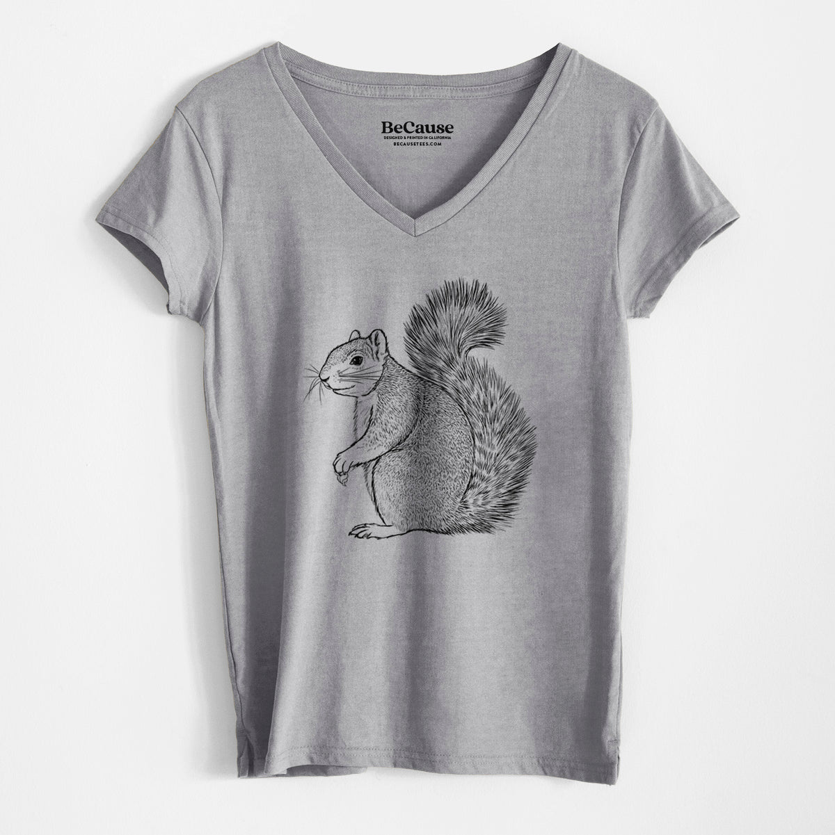 Eastern Fox Squirrel - Sciurus niger - Women&#39;s 100% Recycled V-neck