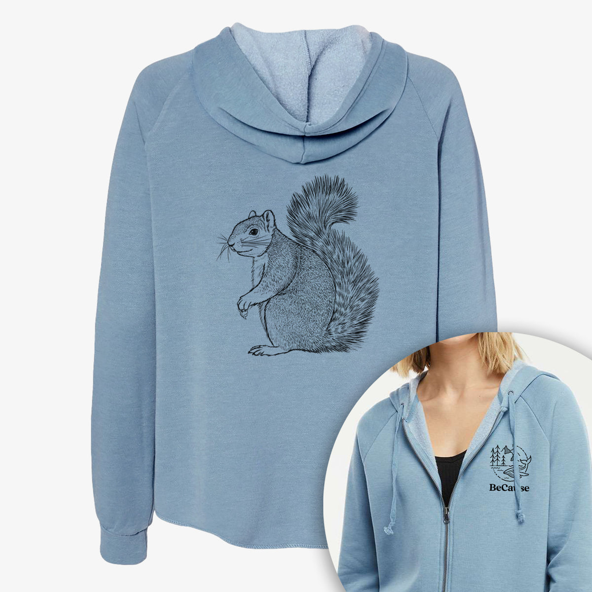 Eastern Fox Squirrel - Sciurus niger - Women&#39;s Cali Wave Zip-Up Sweatshirt