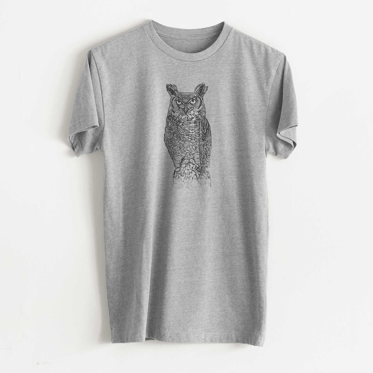 Bubo virginianus - Great Horned Owl - Unisex Recycled Eco Tee  - CLOSEOUT - FINAL SALE