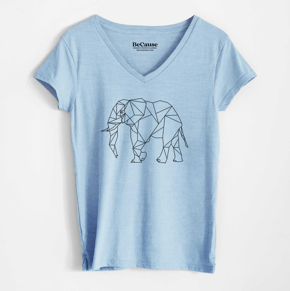 Geometric Elephant - Women&#39;s 100% Recycled V-neck
