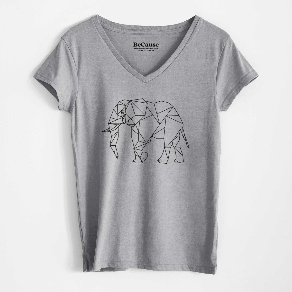 Geometric Elephant - Women&#39;s 100% Recycled V-neck