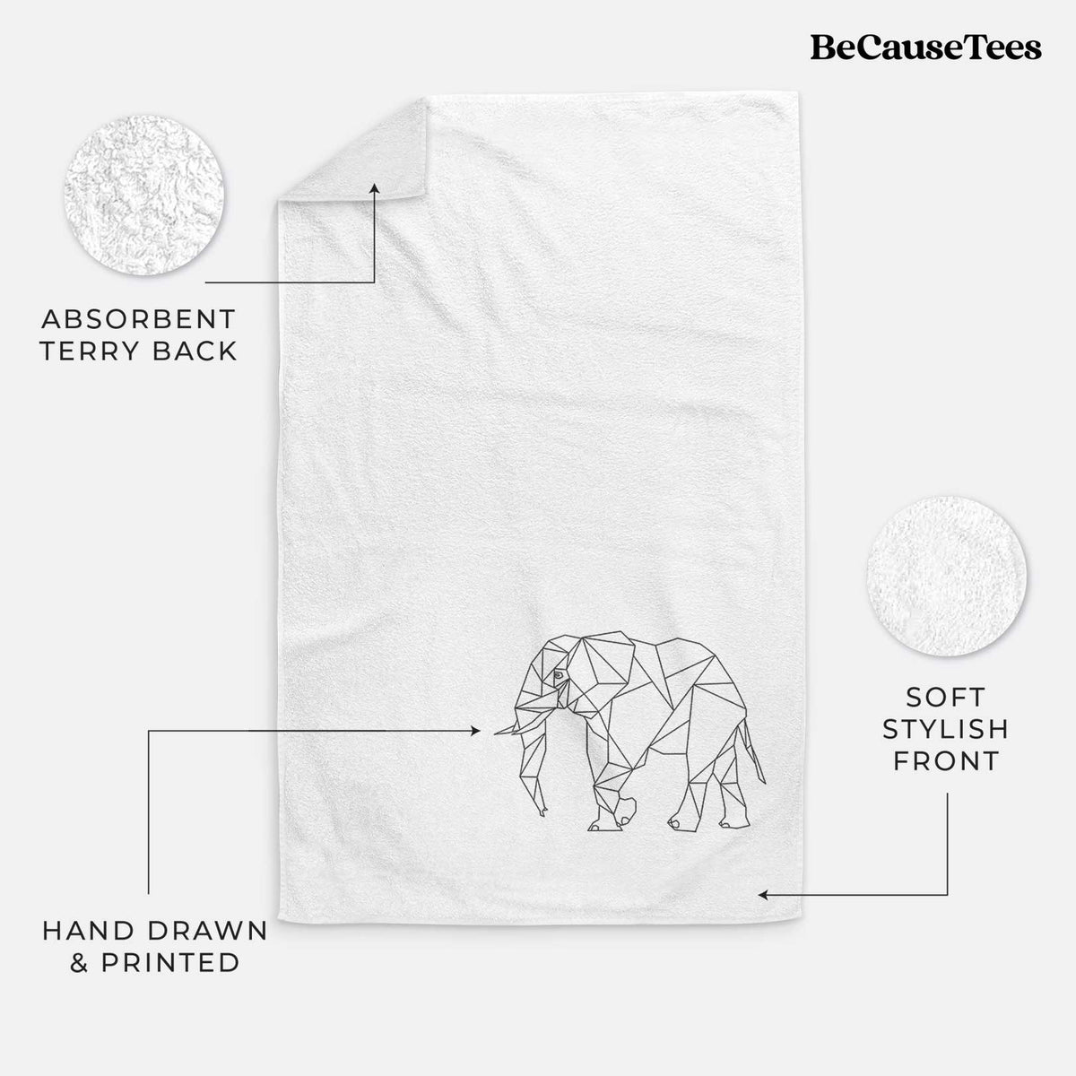 Geometric Elephant Hand Towel