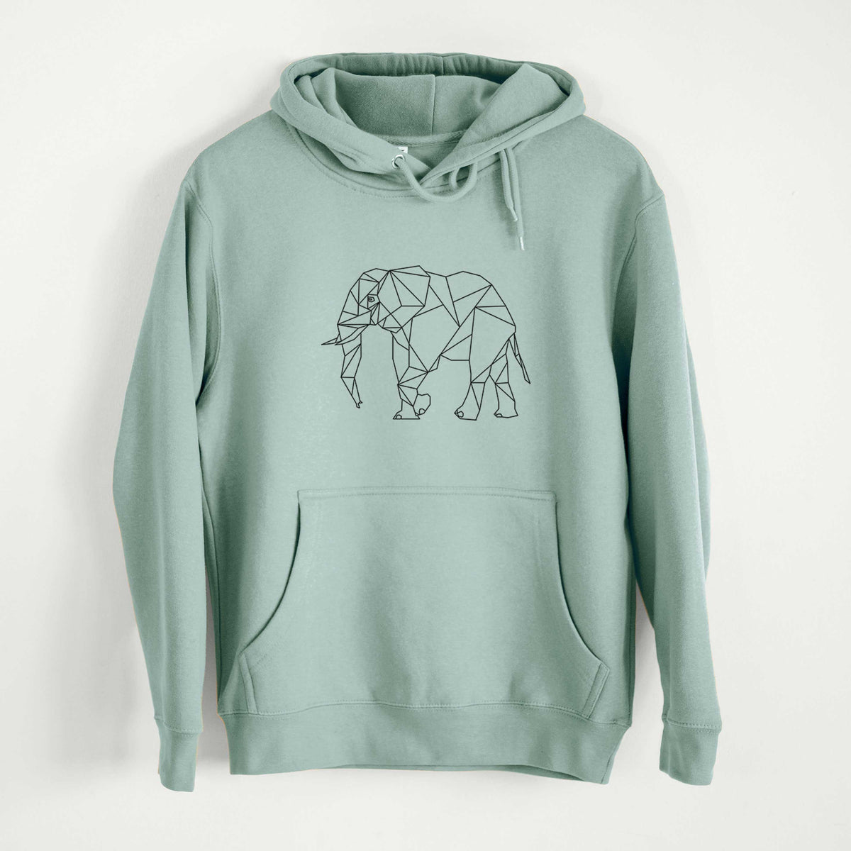 Geometric Elephant  - Mid-Weight Unisex Premium Blend Hoodie