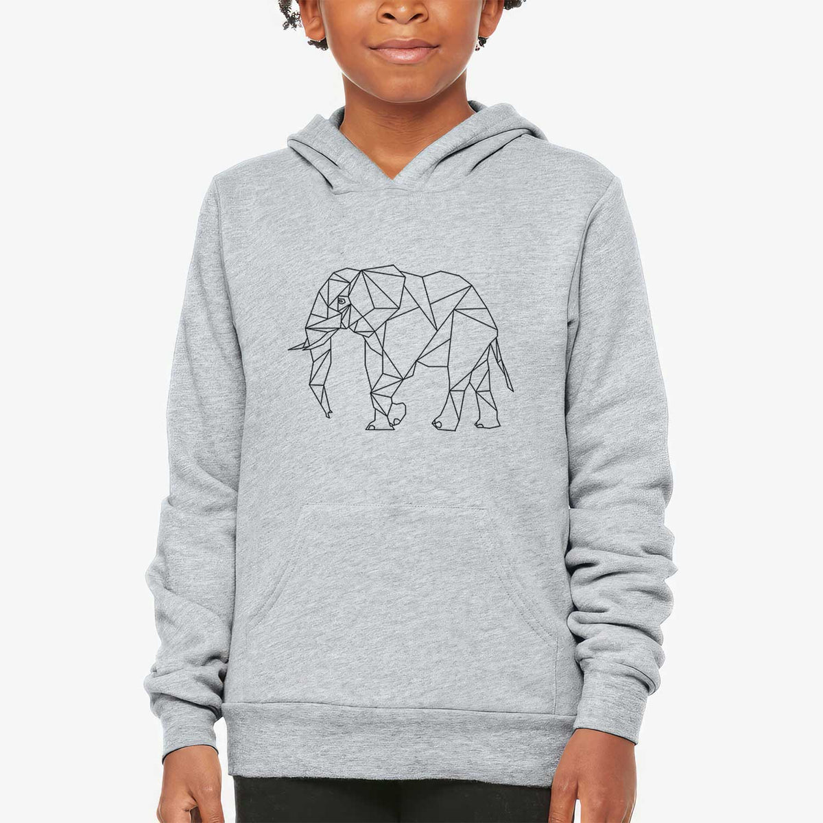 Geometric Elephant - Youth Hoodie Sweatshirt