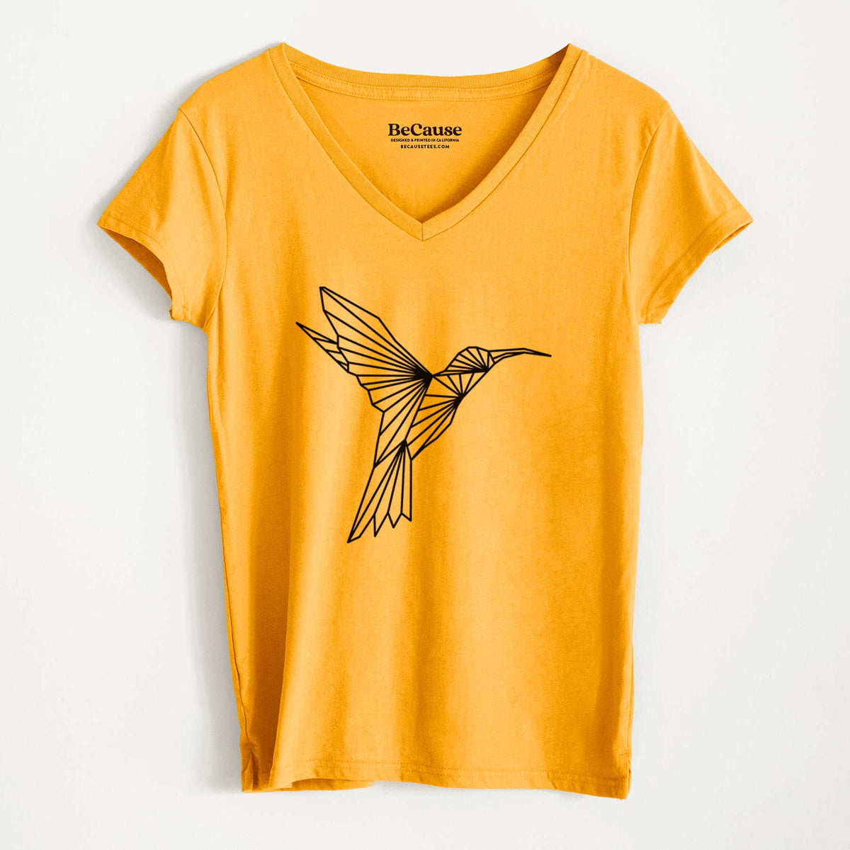 Geometric Hummingbird - Women&#39;s 100% Recycled V-neck