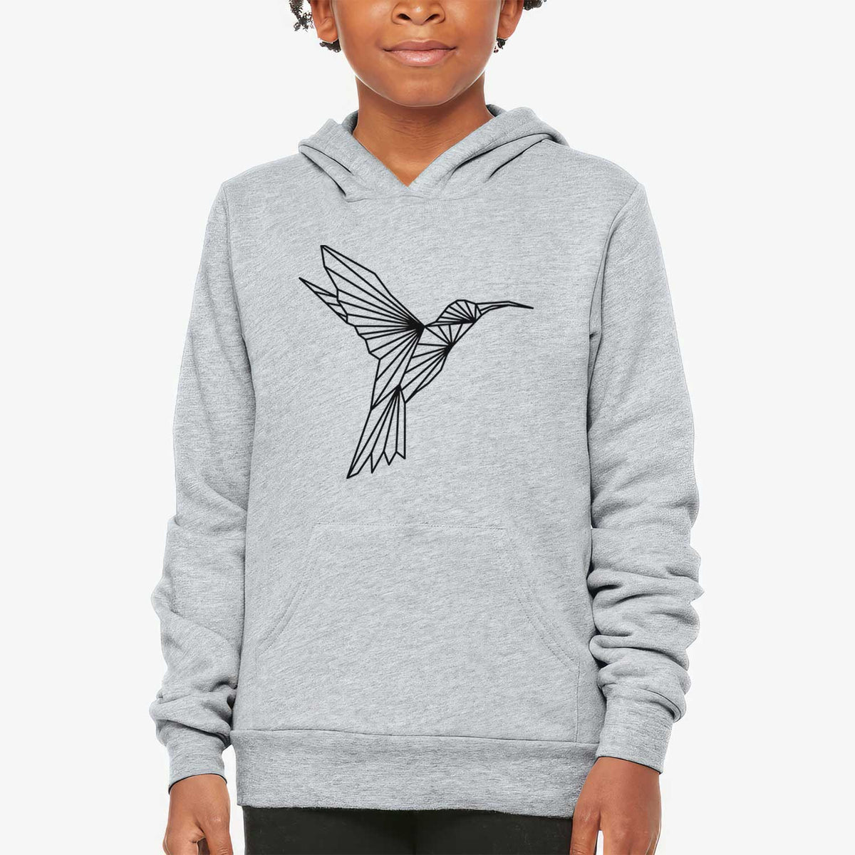 Geometric Hummingbird - Youth Hoodie Sweatshirt