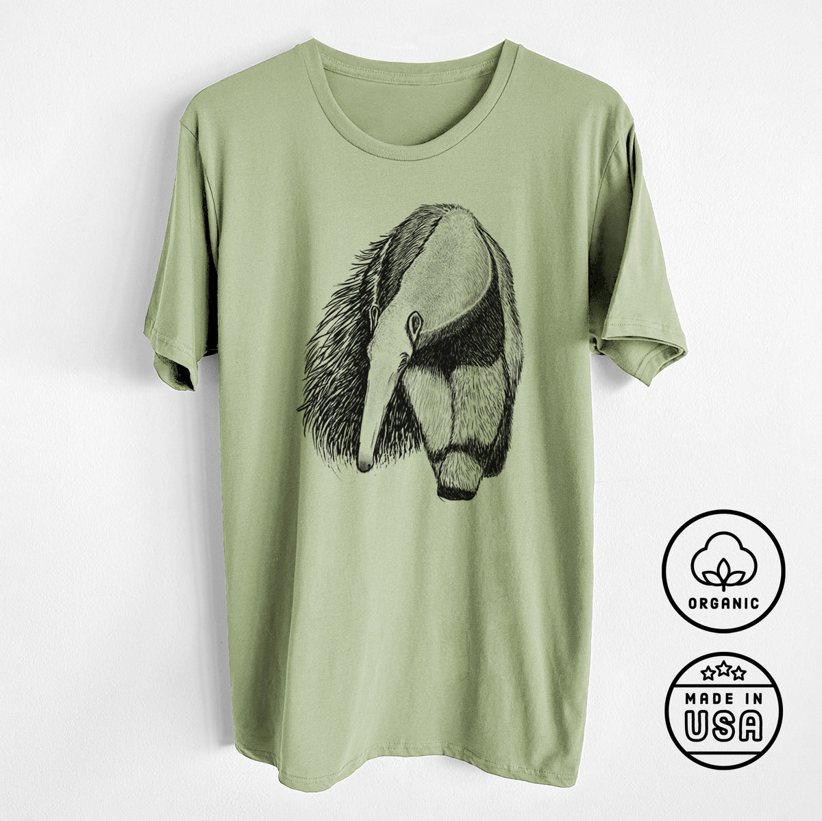 Giant Anteater - Myrmecophaga tridactyla - Unisex Crewneck - Made in USA - 100% Organic Cotton