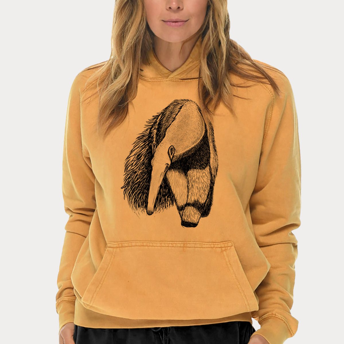 Giant Anteater - Myrmecophaga tridactyla  - Mid-Weight Unisex Vintage 100% Cotton Hoodie