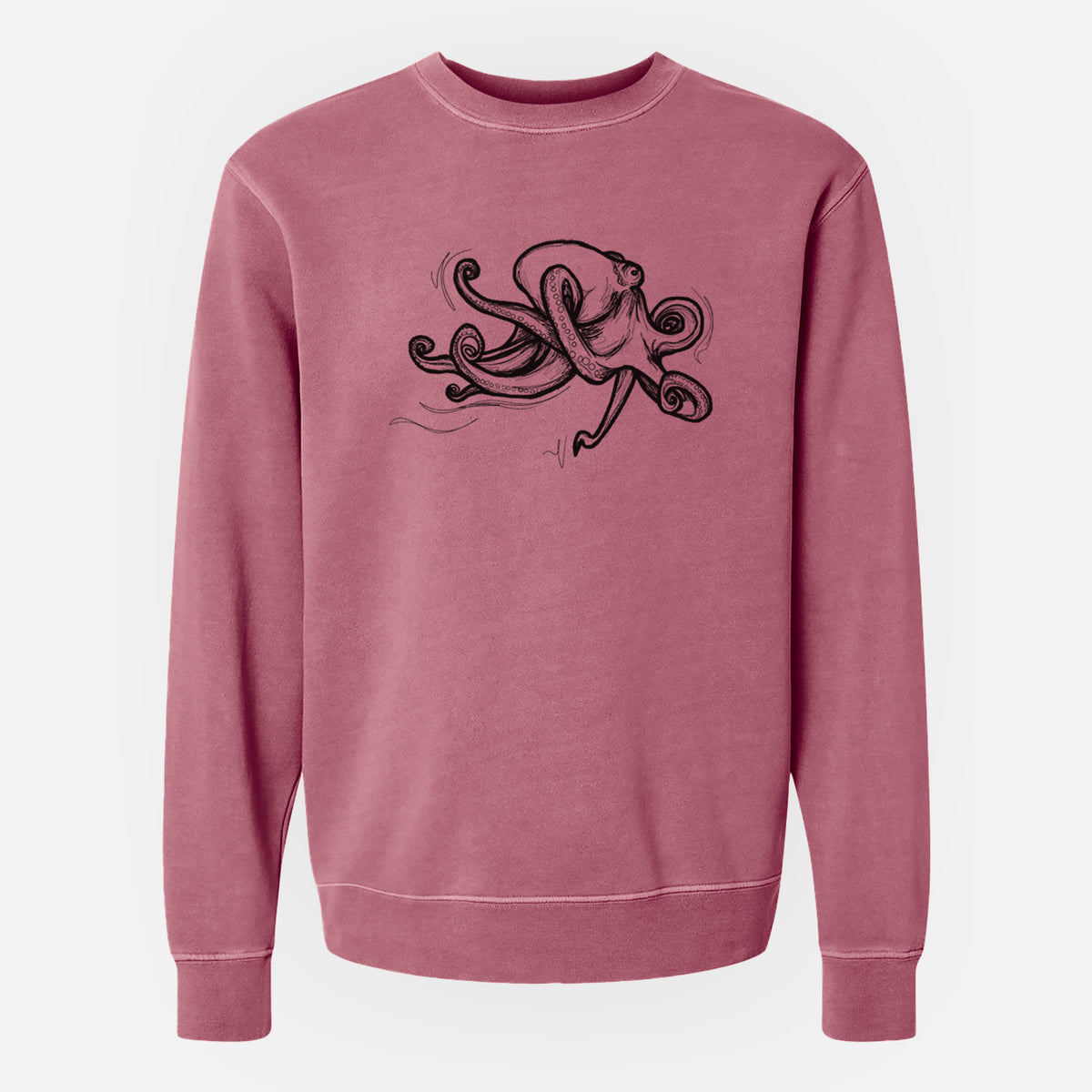 Giant Pacific Octopus - Unisex Pigment Dyed Crew Sweatshirt
