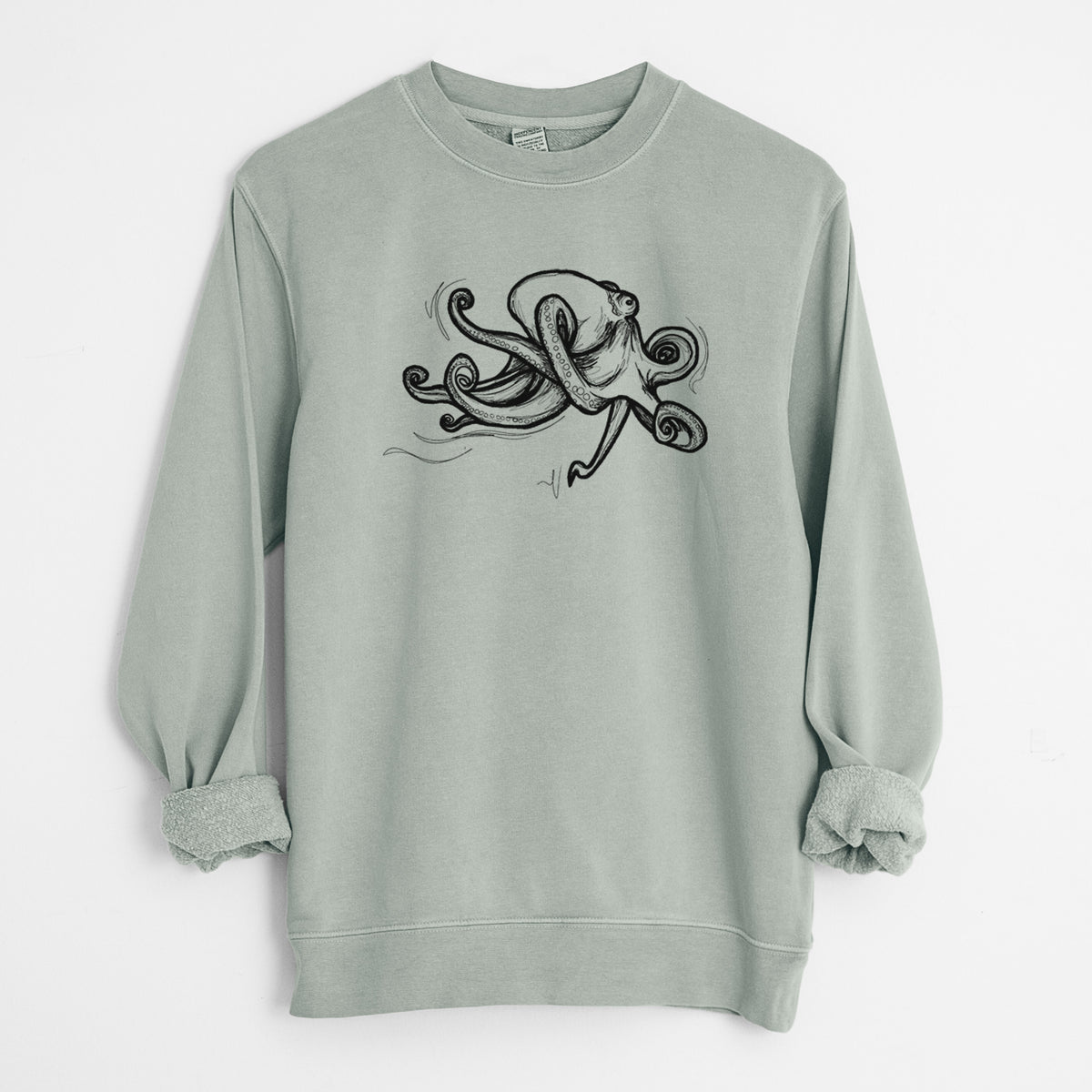 Giant Pacific Octopus - Unisex Pigment Dyed Crew Sweatshirt