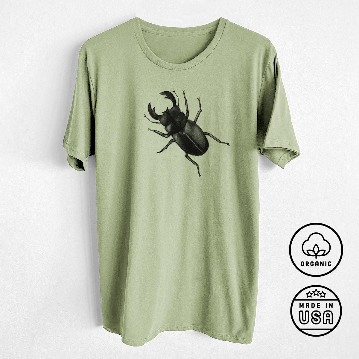 Dorcus titanus - Giant Stag Beetle - Unisex Crewneck - Made in USA - 100% Organic Cotton