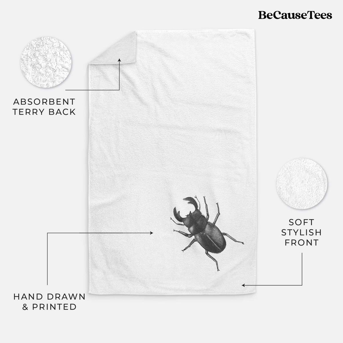 Dorcus titanus - Giant Stag Beetle Hand Towel