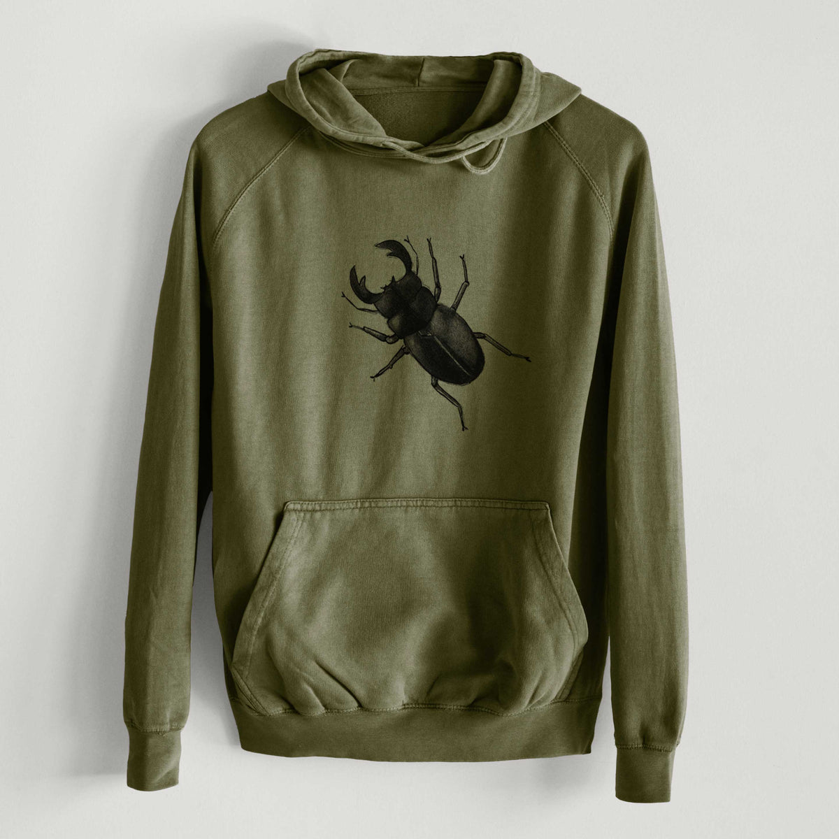 Dorcus titanus - Giant Stag Beetle  - Mid-Weight Unisex Vintage 100% Cotton Hoodie