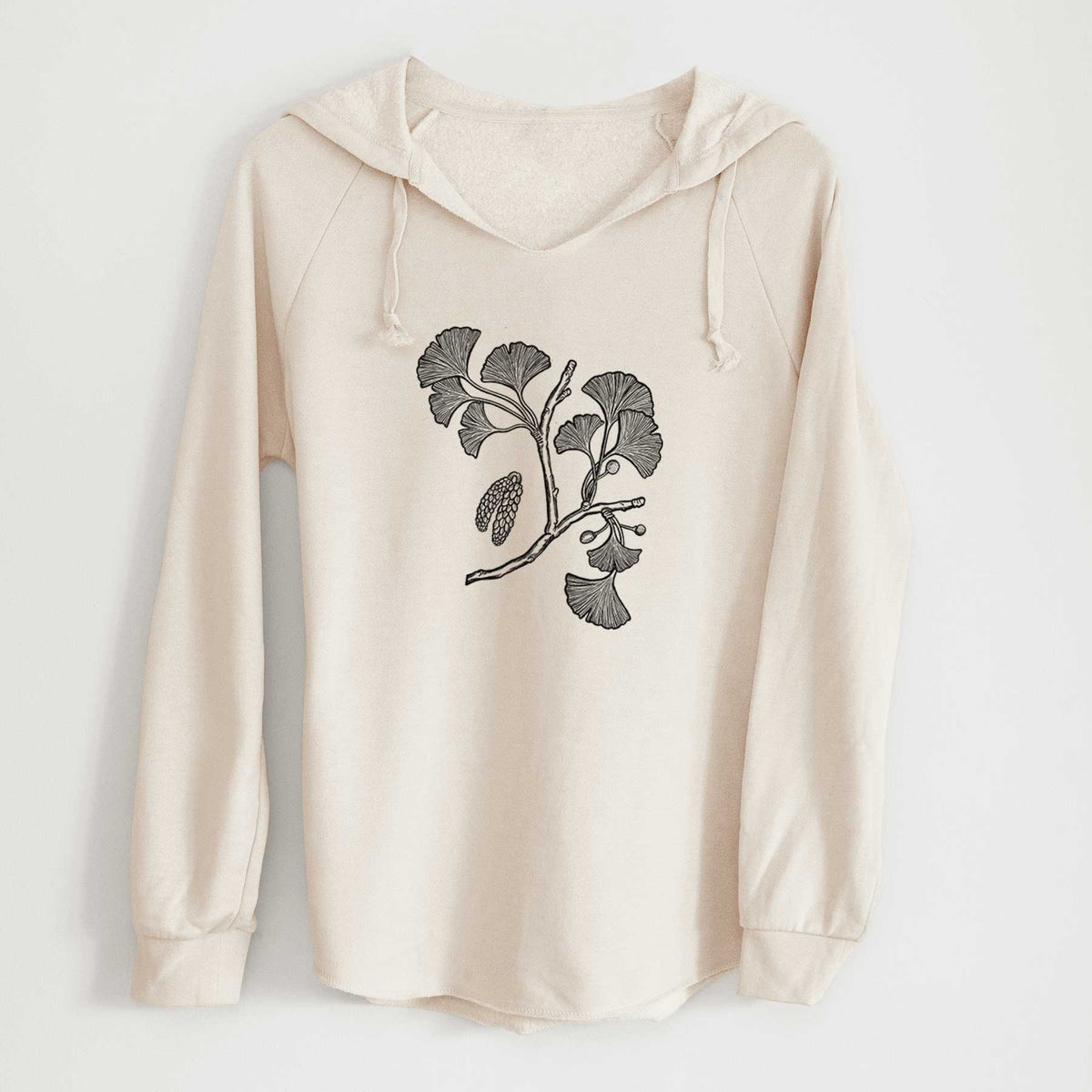 Ginkgo Biloba - Ginkgo Tree Stem with Leaves - Cali Wave Hooded Sweatshirt