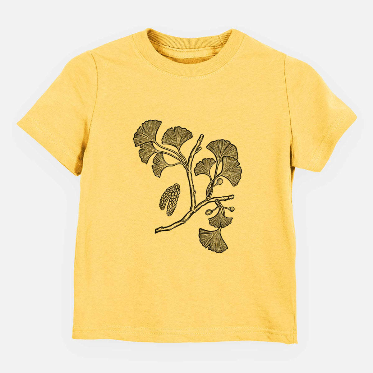 Ginkgo Biloba - Ginkgo Tree Stem with Leaves - Kids Shirt