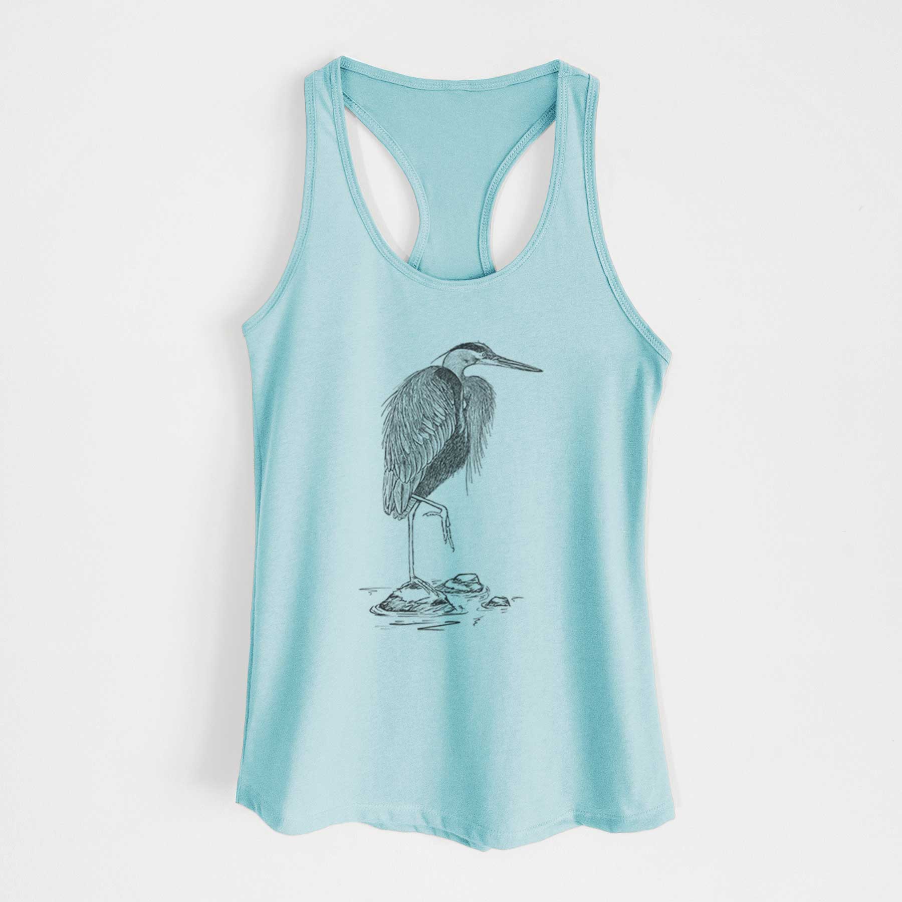 Ardea herodias - Great Blue Heron - Women's Racerback Tanktop