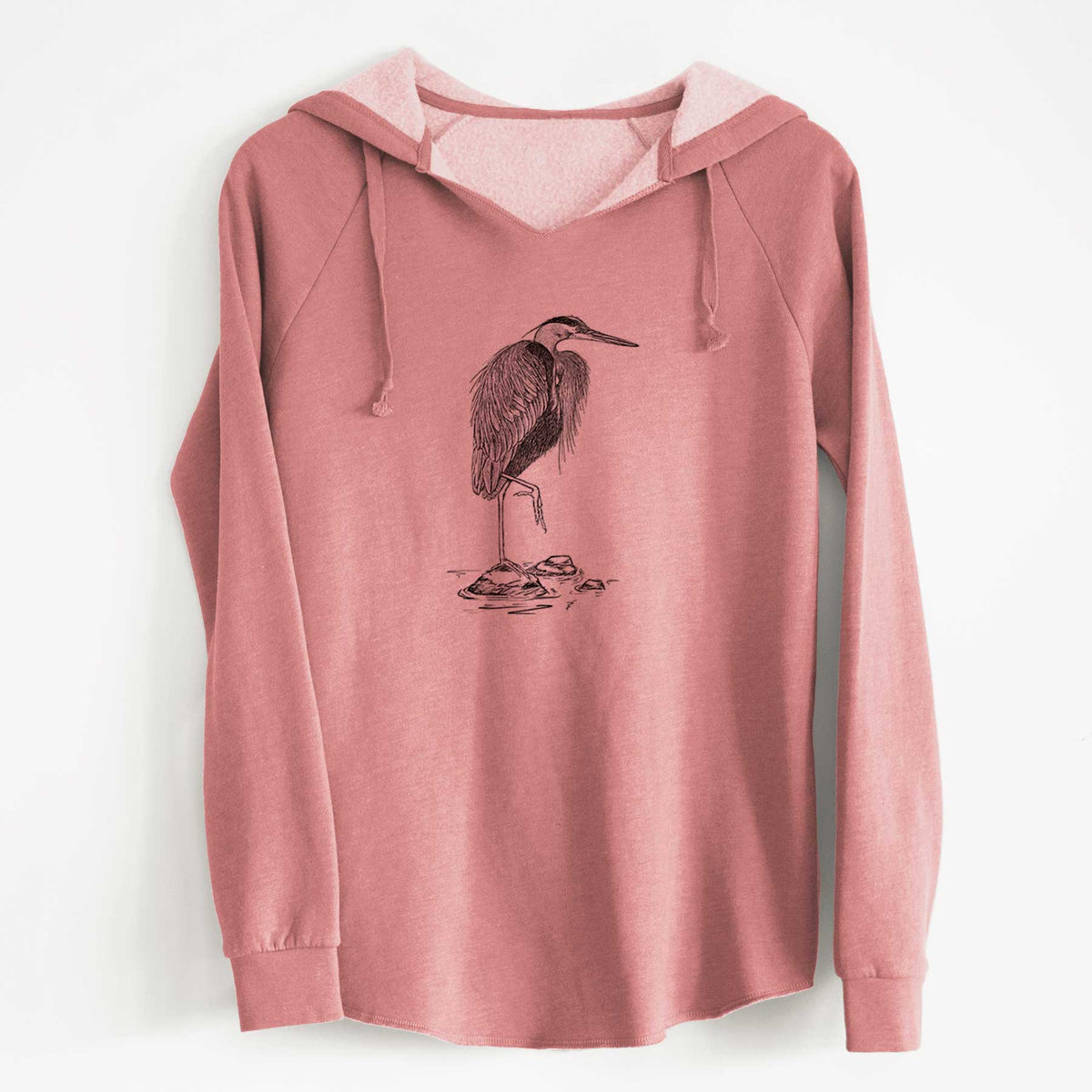 Ardea herodias - Great Blue Heron - Cali Wave Hooded Sweatshirt