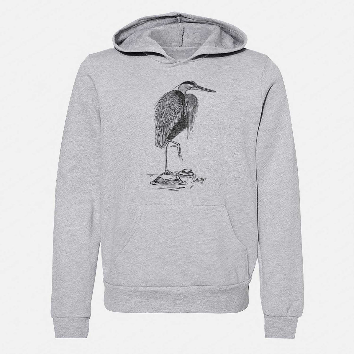 Ardea herodias - Great Blue Heron - Youth Hoodie Sweatshirt