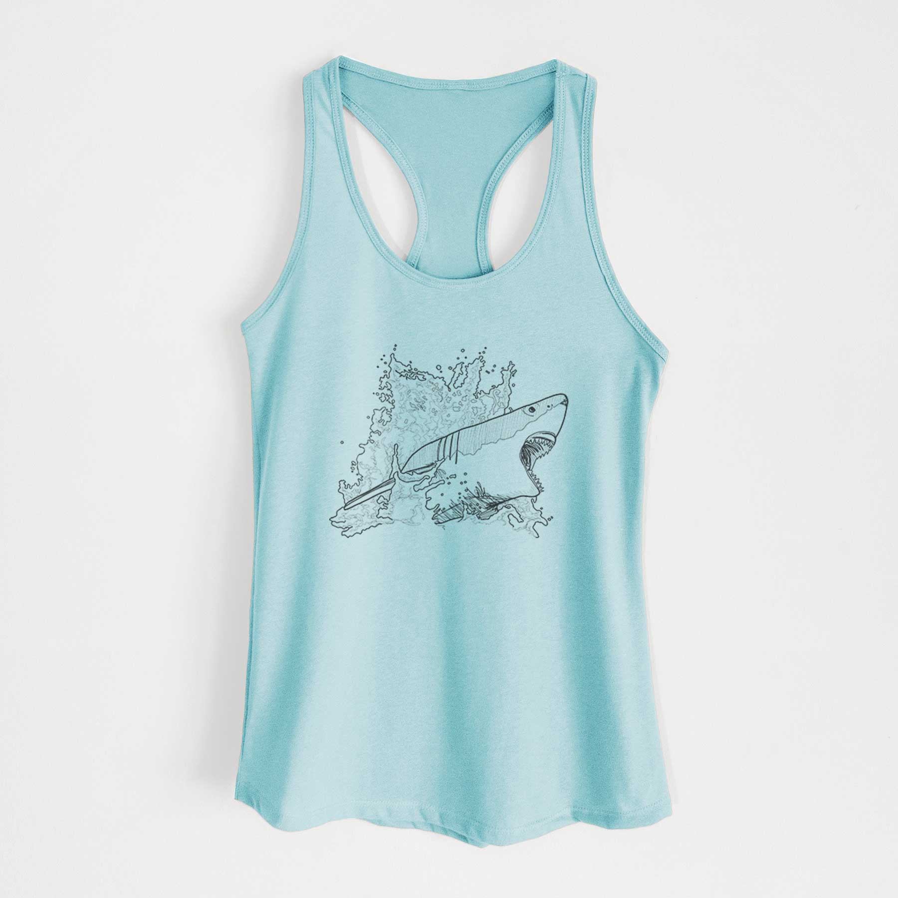 Great White Shark in Water - Women's Racerback Tanktop