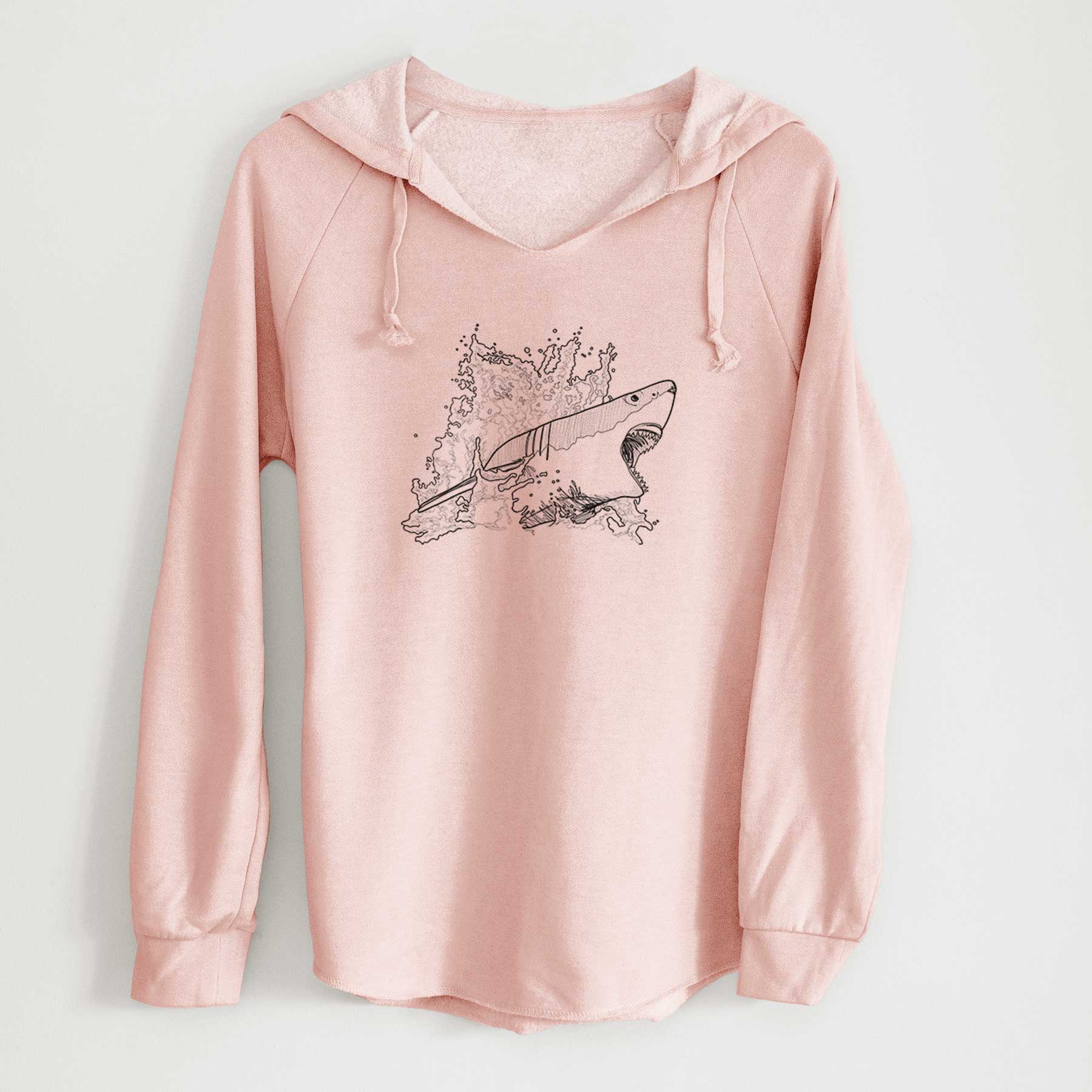 Great White Shark in Water - Cali Wave Hooded Sweatshirt
