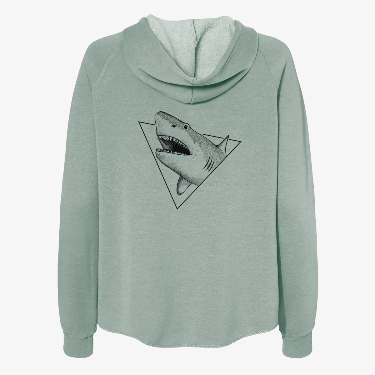 Great White Shark Triangle - Women&#39;s Cali Wave Zip-Up Sweatshirt