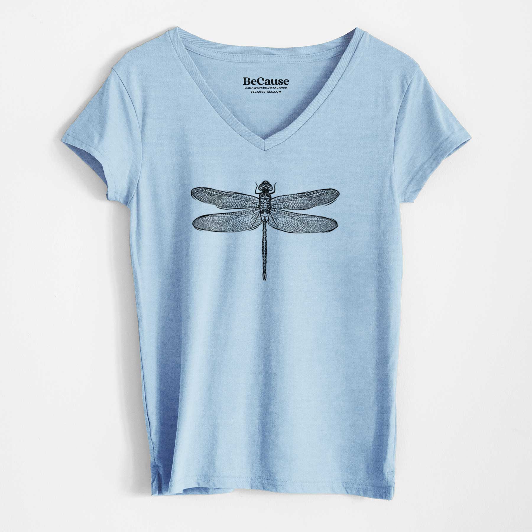 CLOSEOUT - Anax Junius - Green Darner Dragonfly - Women's 100% Recycled V-neck