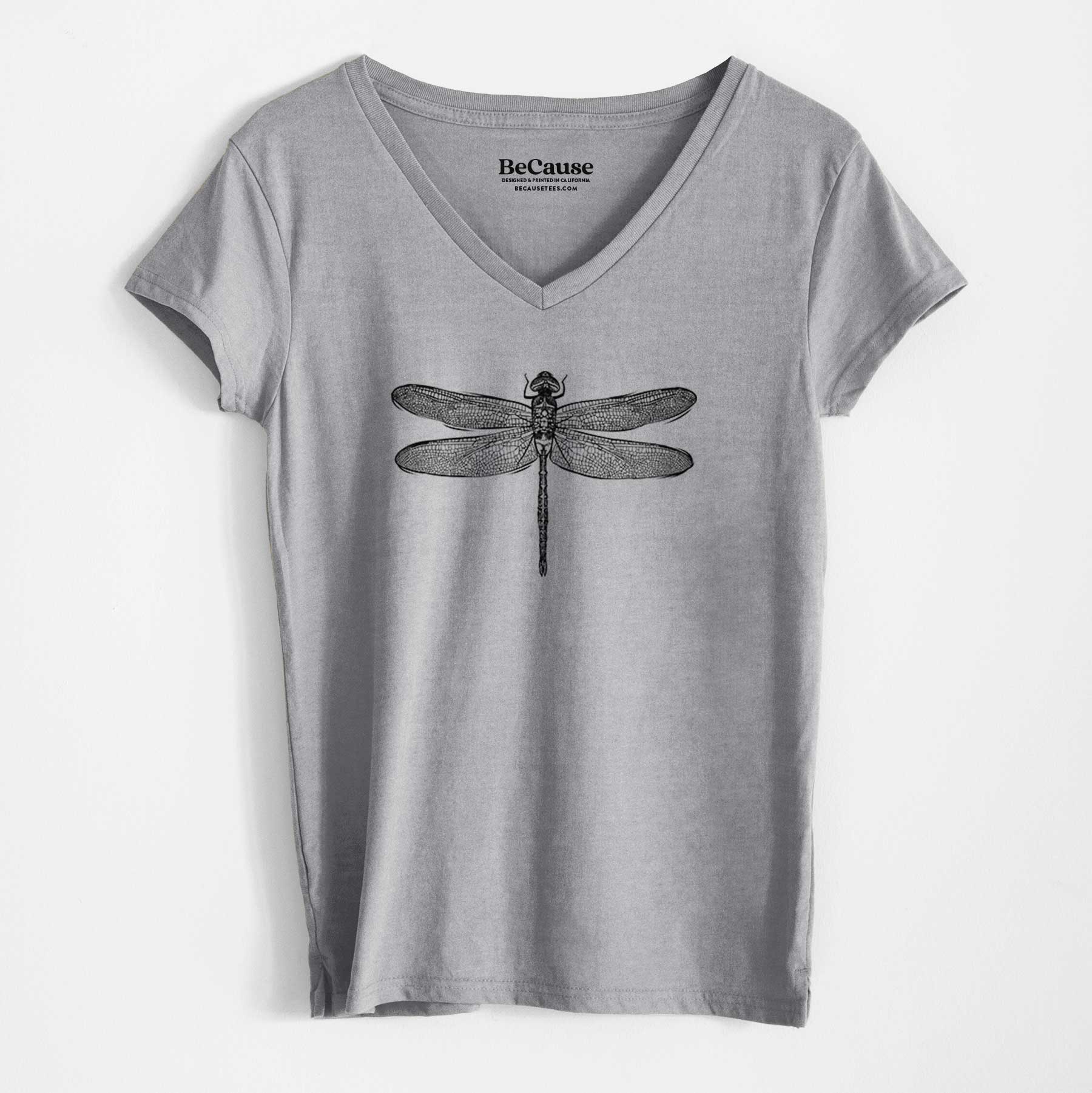 CLOSEOUT - Anax Junius - Green Darner Dragonfly - Women's 100% Recycled V-neck