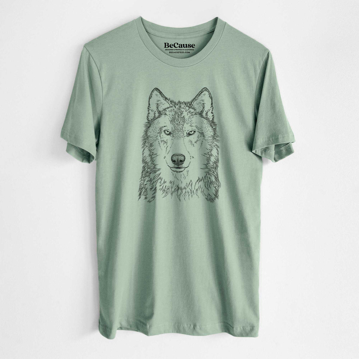 Grey Wolf - Canis lupus - Lightweight 100% Cotton Unisex Crewneck