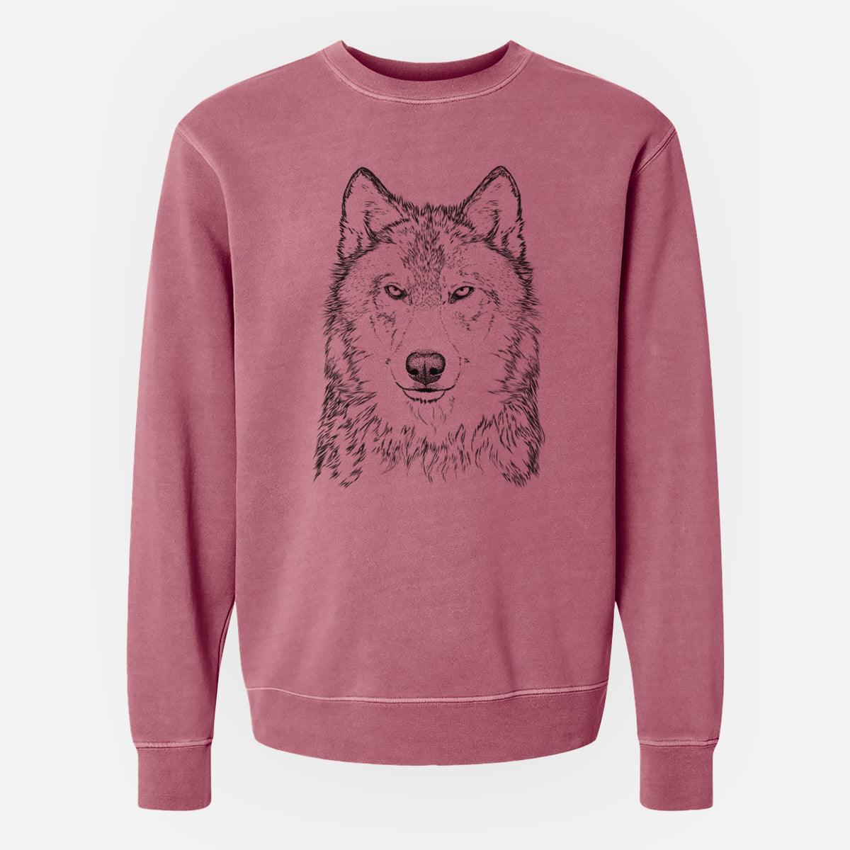 Grey Wolf - Canis lupus - Unisex Pigment Dyed Crew Sweatshirt