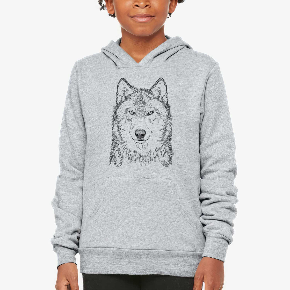 Grey Wolf - Canis lupus - Youth Hoodie Sweatshirt