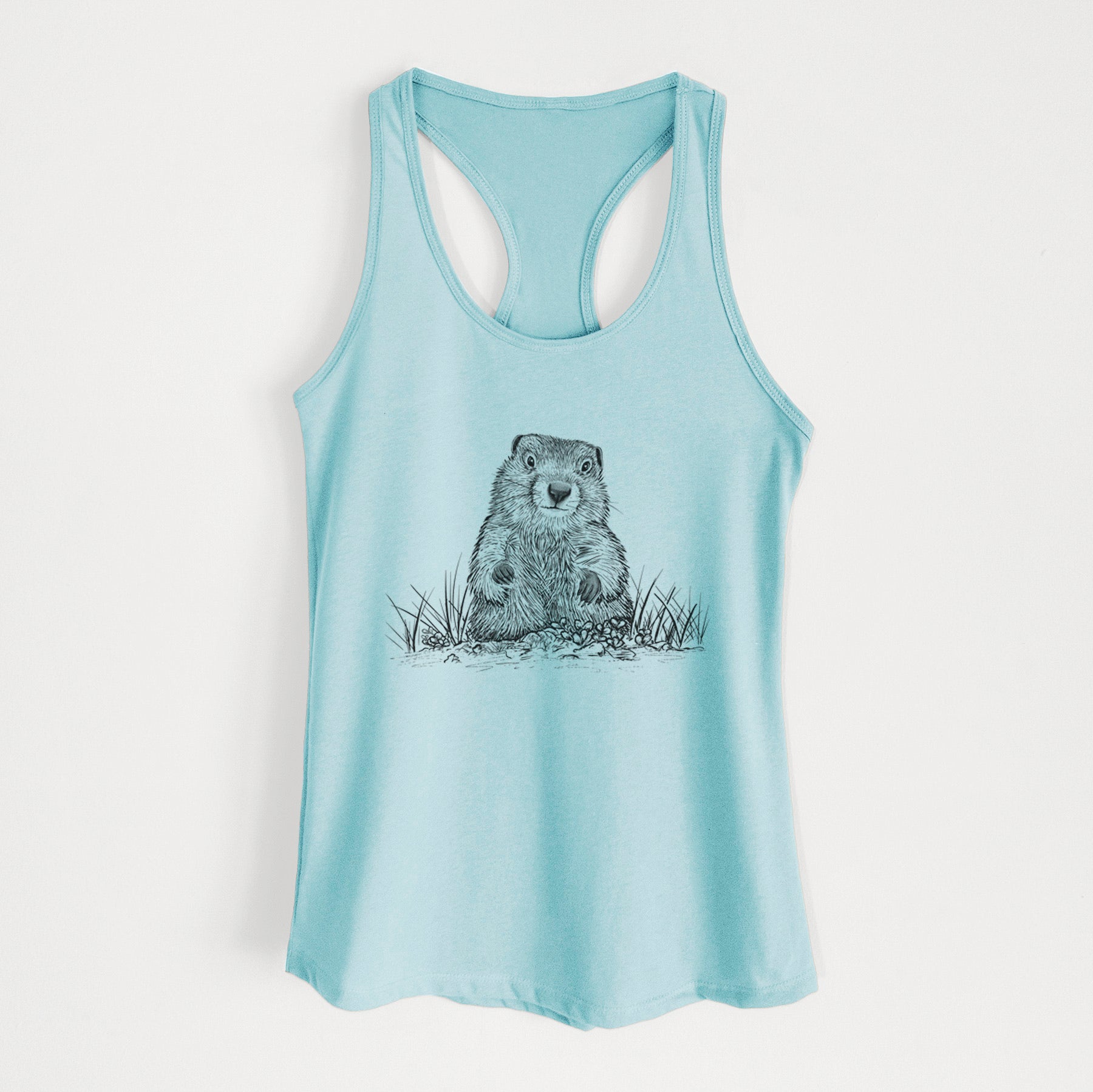 Groundhog - Marmota Monax - Women's Racerback Tanktop
