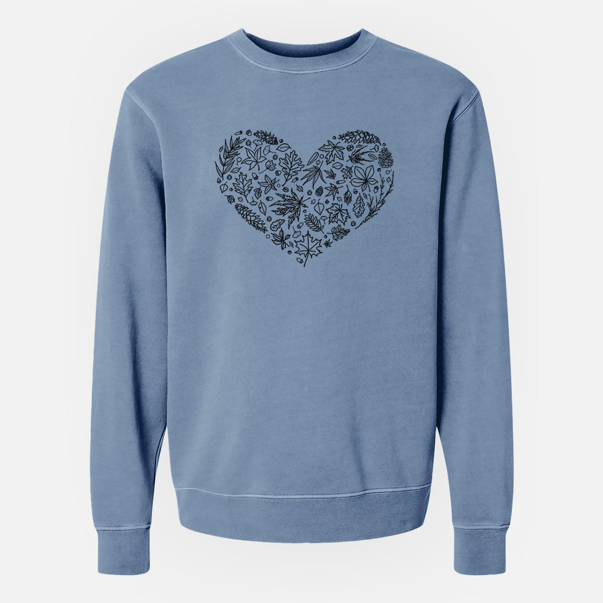 Heart Full of Autumn Leaves - Unisex Pigment Dyed Crew Sweatshirt