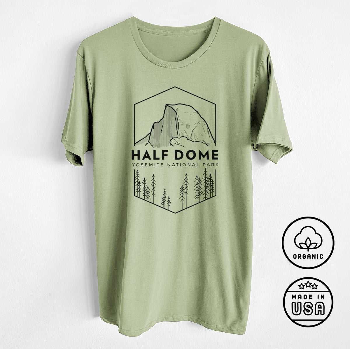 Half Dome - Yosemite National Park - Unisex Crewneck - Made in USA - 100% Organic Cotton